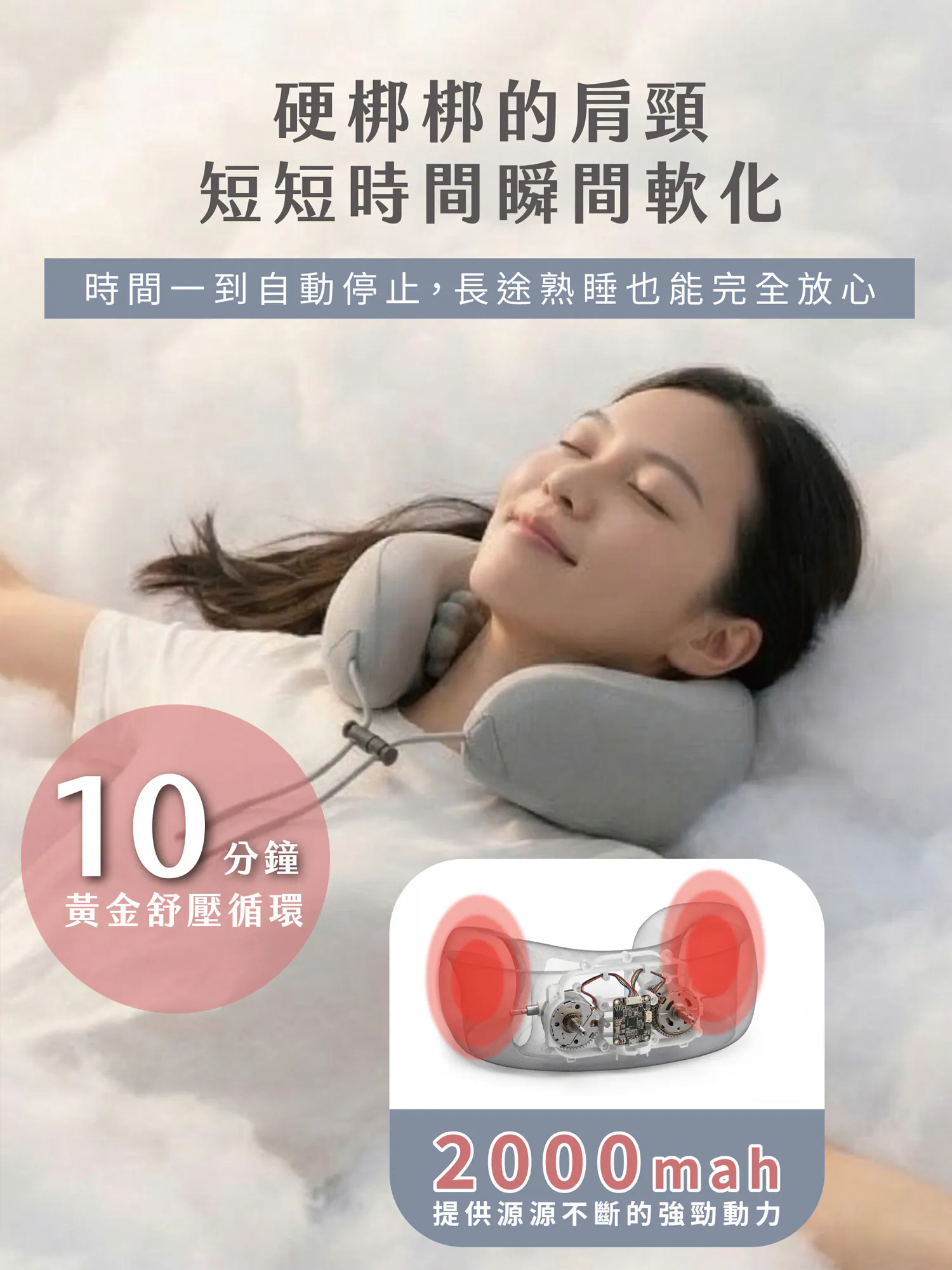 Warm Hands Portable Neck Pillow | Your Personal Massage Master! A 40°C Warm and Soothing Neck Pillow with Deep Hand-like Massage. - Image 3